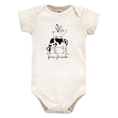 Hudson Baby Unisex Baby Cotton Bodysuits, Farm Friends