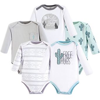 Yoga Sprout Cotton Long-Sleeve Bodysuits 5 pk Free Hugs
