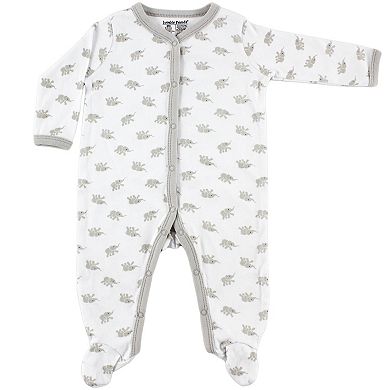 Luvable Friends Baby Cotton Snap Sleep and Play 2pk, Elephant