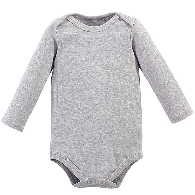 Hudson Baby Cotton Long-Sleeve Bodysuits 5pk, Gray Penguin, 3-6 Months