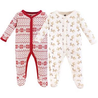 Hudson Baby Baby Cotton Snap Sleep and Play 2 pk Reindeer