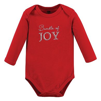 Hudson Baby Unisex Baby Cotton Long-Sleeve Bodysuits, Christmas Scene