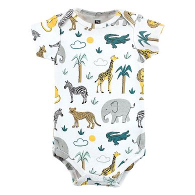 Hudson Baby Unisex Baby Cotton Bodysuits, Safari Animals