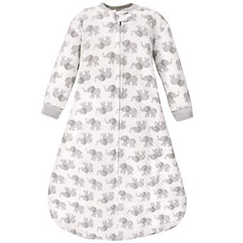 Hudson Baby Unisex Baby Premium Quilted Long Sleeve Sleeping Bag and Wearable Blanket, Gray Elephant