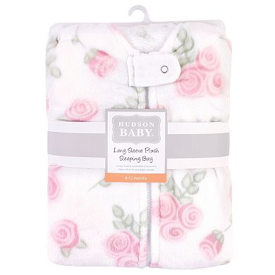 Hudson Baby Infant Plush Sleeping Bag, Sack, Blanket, Pink Rose