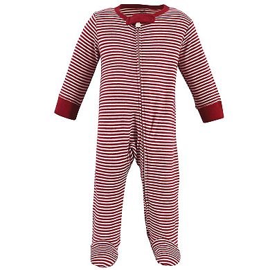 Touched by Nature Baby Organic Cotton Zipper Sleep and Play 3pk, Tree Plaid, 3-6 Months