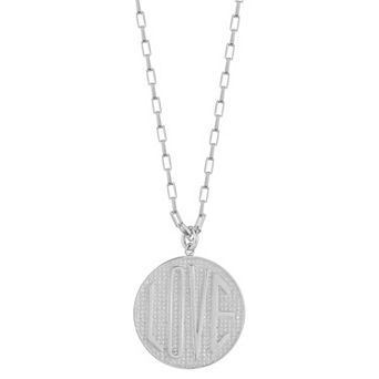 Sunkissed Sterling Sterling Silver Love Medallion Necklace