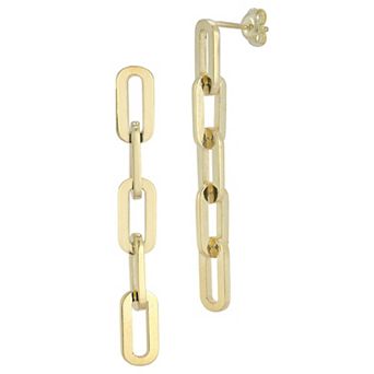 Sunkissed Sterling Sterling Silver Paperclip Chain Drop Earrings