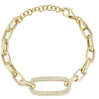 Sunkissed Sterling Sterling Silver Cubic Zirconia Pave Link Bracelet