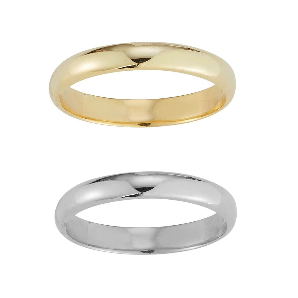 Sunkissed Sterling Two-Tone Sterling Silver Rings Duo Set