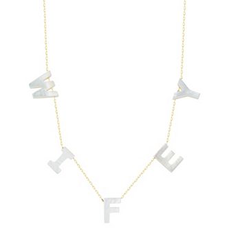 Sunkissed Sterling Mother-of-Pearl "Wifey" Necklace