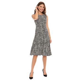 Women's London Times Inset Waist Print Midi Dress