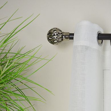 Versailles Home Fashions Imperial Sterling Macrame Adjustable Curtain Rod Set