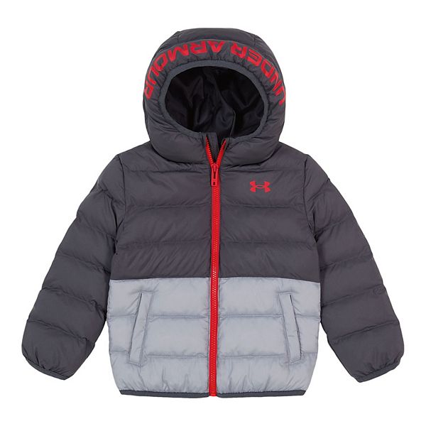 Baby Boy Under Armour Pronto Colorblock Hooded Puffer Jacket