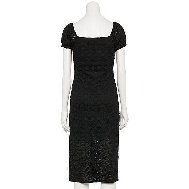 Juniors' Almost Famous Short Sleeve Midi Dress