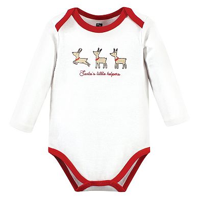 Hudson Baby Unisex Baby Cotton Long-Sleeve Bodysuits, North Pole