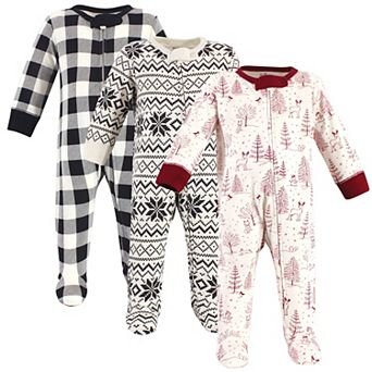 Touched by Nature Baby Organic Cotton Zipper Sleep and Play 3 pk Winter Woodland
