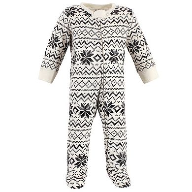 Touched by Nature Baby Organic Cotton Zipper Sleep and Play 3pk, Winter Woodland