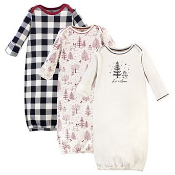 Touched by Nature Baby Organic Cotton Long-Sleeve Gowns 3 pk Winter Woodland