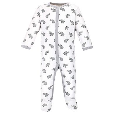 Hudson Baby Baby Cotton Snap Sleep and Play 2pk, Elephant Giraffe