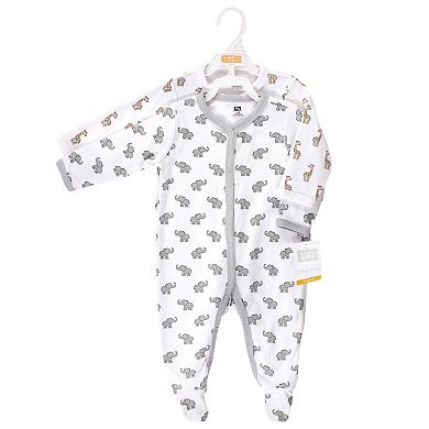 Hudson Baby Baby Cotton Snap Sleep and Play 2pk, Elephant Giraffe