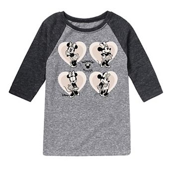 Disney's Minnie Mouse Boys 8-20 Heart Grid Raglan Graphic Tee