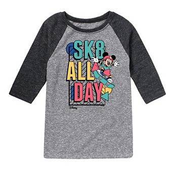 Disney's Mickey Mouse Boys 8-20 Sk8 All Day Raglan Graphic Tee