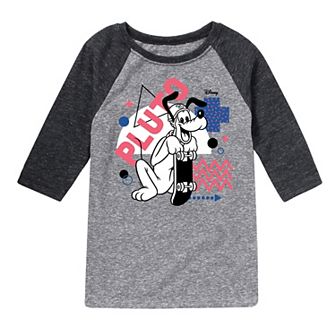 Disney's Pluto Boys 8-20 SK8 Raglan Graphic Tee