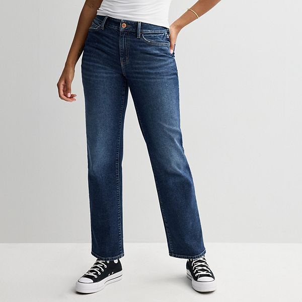 ★ ★ Women's 90s Straight Fit Black Denim J22510 Women's Ultra High Rise 90s Slim Straight Jean | Women's