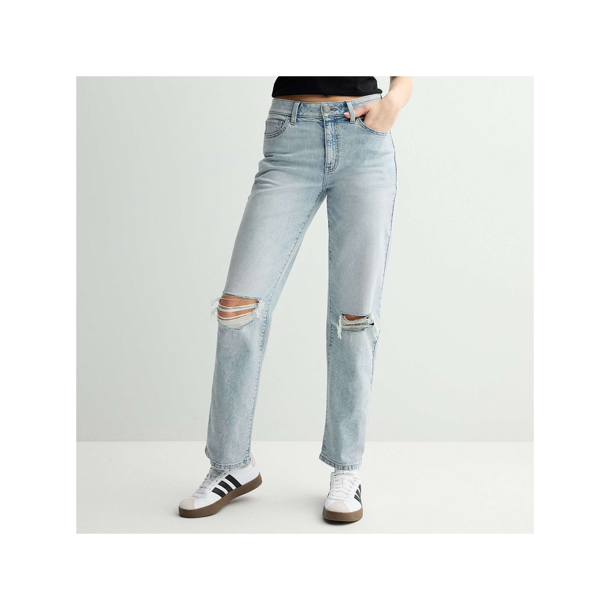 Juniors SO® High-Rise 90s Straight Jeans, Girls, Size: 1 LONG, Light De