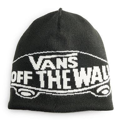 Men's Vans® Reversible Off the Wall Logo & Checkerboard Beanie