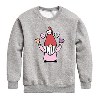 Boys 8-20 Valentine Gnome & Hearts Crew Fleece Sweatshirt