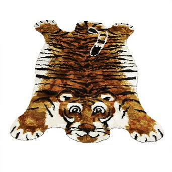Walk on Me Faux Fur Super Soft Kids Tiger Area Rug Made in France