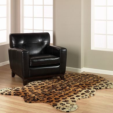 Walk on Me Faux Fur Super Soft Leopard Area Rug Made in France