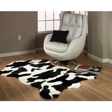 Walk on Me Faux Fur Super Soft Cow Area Rug Made in France