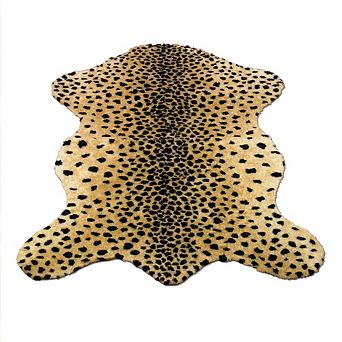 Walk on Me Faux Fur Super Soft Cheetah Area Rug Made in France