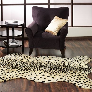 Walk on Me Faux Fur Super Soft Cheetah Area Rug Made in France