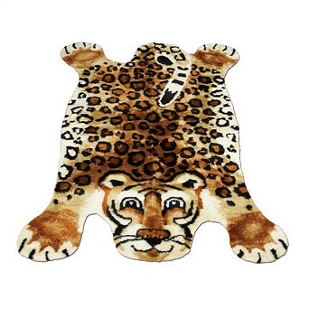 Walk on Me Faux Fur Super Soft Kids Leopard Area Rug Made in France