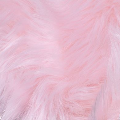 Walk on Me Faux Fur Super Soft Area Rug Pink Heart