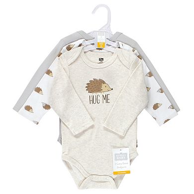 Hudson Baby Unisex Baby Cotton Long-Sleeve Bodysuits, Hedgehog