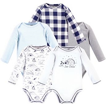 Touched by Nature Organic Cotton Long-Sleeve Bodysuits 5 pk Arctic