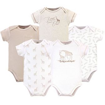 Touched by Nature Organic Cotton Bodysuits 5 pk Little Giraffe, 0-3 Months