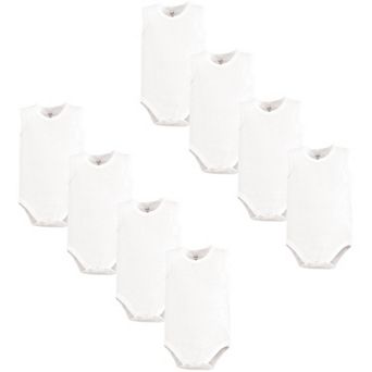 Touched by Nature Organic Cotton Sleeveless Bodysuits 8 pk White