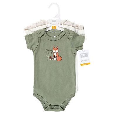 Hudson Baby Cotton Bodysuits, Forest Fox, 0-3 Months