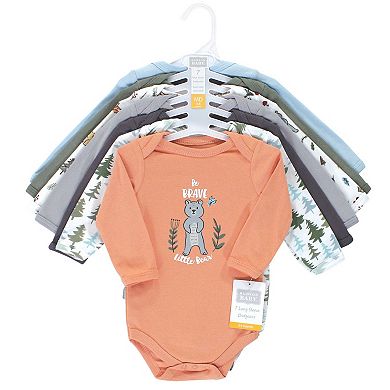 Hudson Baby Cotton Long-Sleeve Bodysuits 7pk, Woodland Friends