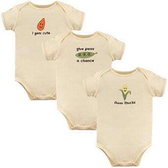 Touched by Nature Organic Cotton Bodysuits 3 pk Corn