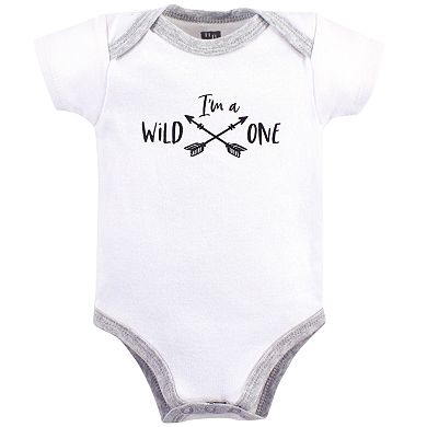 Hudson Baby Cotton Bodysuits 5pk, Baby Bear