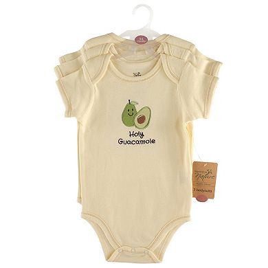 Touched by Nature Organic Cotton Bodysuits 3pk, Guacamole