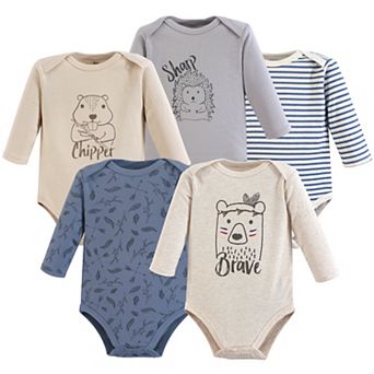 Yoga Sprout Cotton Long-Sleeve Bodysuits 5 pk Wild Woodland