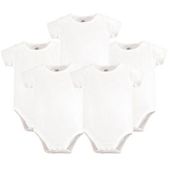 Touched by Nature Organic Cotton Bodysuits 5 pk White, 0-3 Months